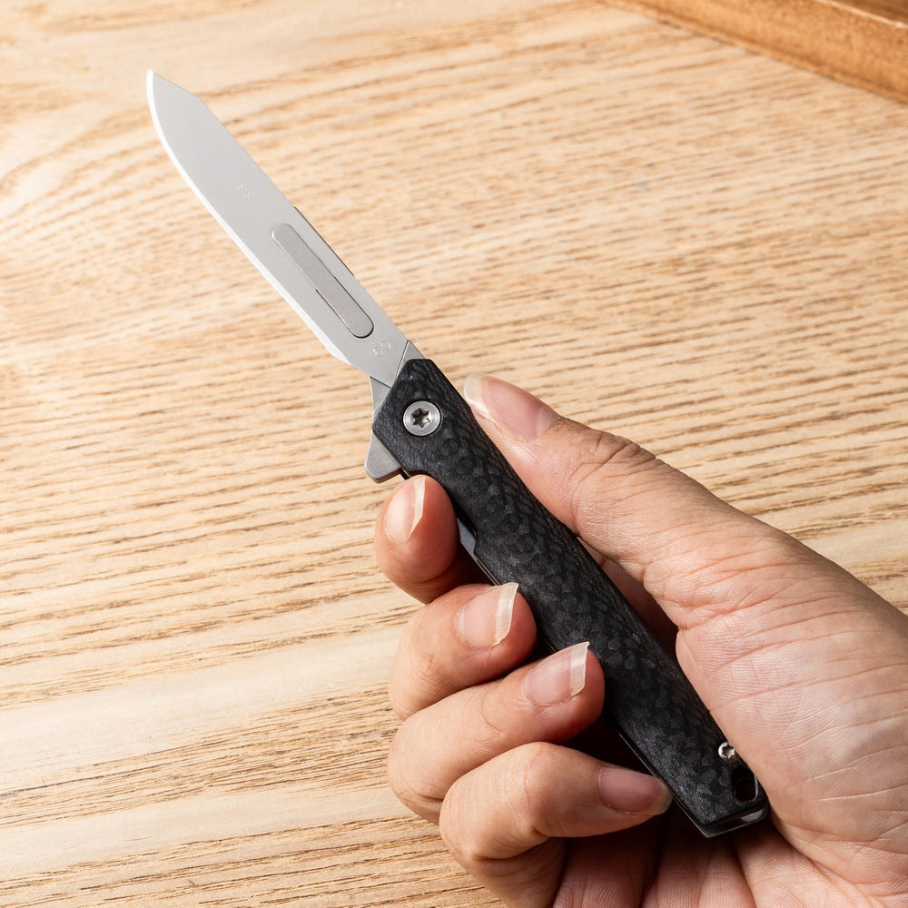 MASALONG Replaceable Blade Folding Utility Knife - 440C Stainless Steel EDC