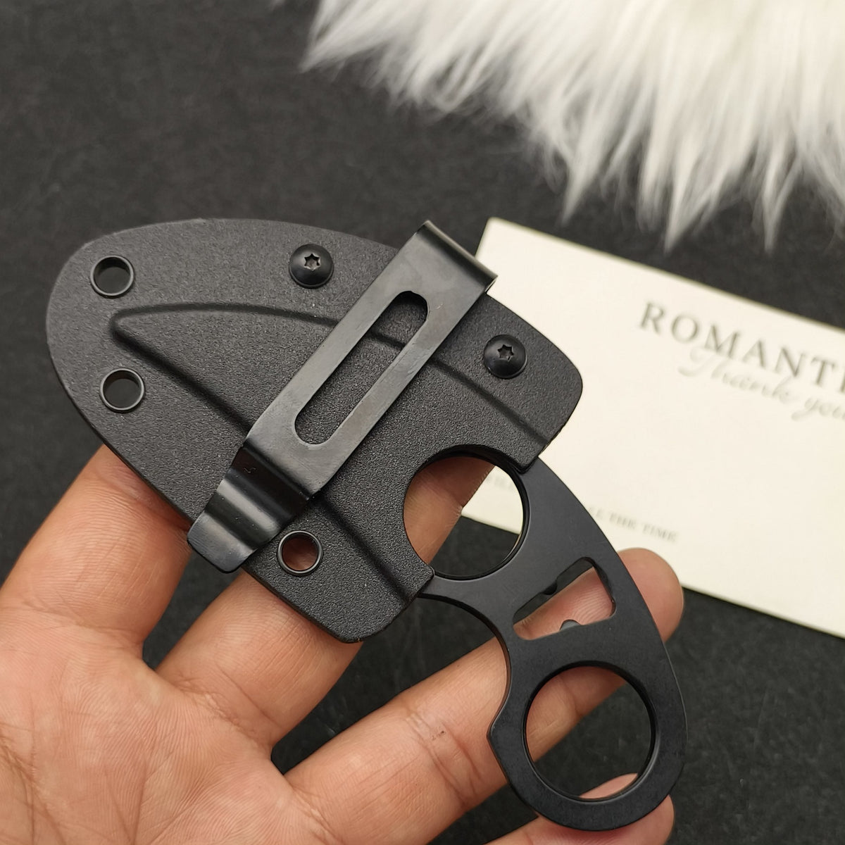 MASALONG Compact 5Cr Stainless Steel Outdoor Utility Knife - Finger Loop EDC