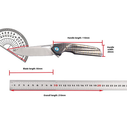 MASALONG D2 Steel Folding Utility Knife - Titanium Handle EDC Blade KNI-FD-009
