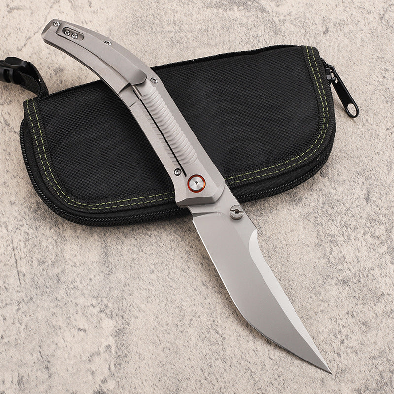 MASALONG 14C28N Steel Folding Knife - TC4 Titanium EDC Utility KNI-FD-015
