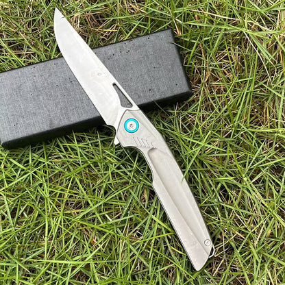 MASALONG D2 Steel Bearing EDC Folding Knife - Titanium Handle Outdoor Utility KNI-FD-010