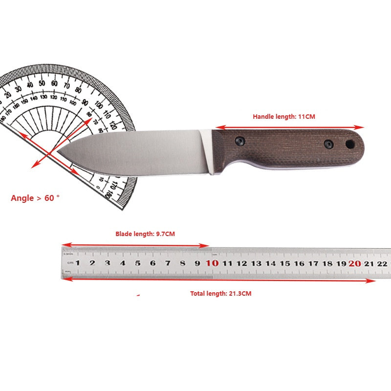 MASALONG DC53 Fixed Blade Outdoor Utility Knife - Linen Handle EDC KNI-FD-017