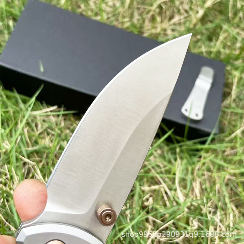 MASALONG 2026 D2 Steel Titanium Handle EDC Folding Utility Tool - Sandblasted KNI-FD-011