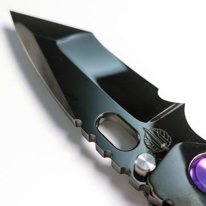 Masalong MH382-DLC Tank Titanium Alloy Folding Knife High Hardness Camping Survival Portable Multi purpose Full Mirror