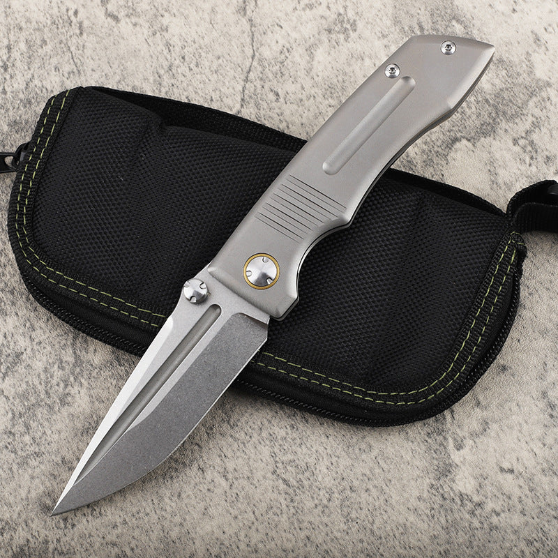 MASALONG VG10 Titanium Folding Knife - Outdoor EDC Utility Tool