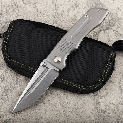 MASALONG VG10 Titanium Folding Knife - Outdoor EDC Utility Tool
