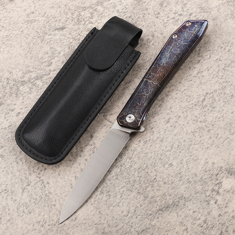 MASALONG D2 Blade Titanium Handle Mini Folding Knife - EDC Utility Tool