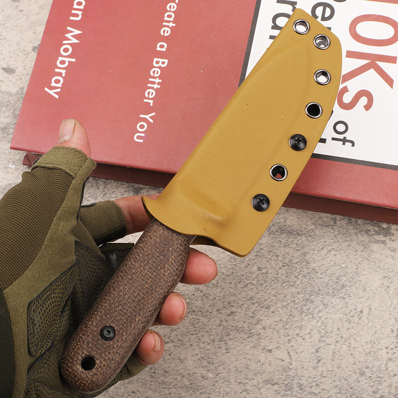 MASALONG DC53 Fixed Blade Outdoor Utility Knife - Linen Handle EDC KNI-FD-017