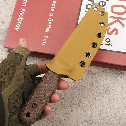 MASALONG DC53 Fixed Blade Outdoor Utility Knife - Linen Handle EDC KNI-FD-017
