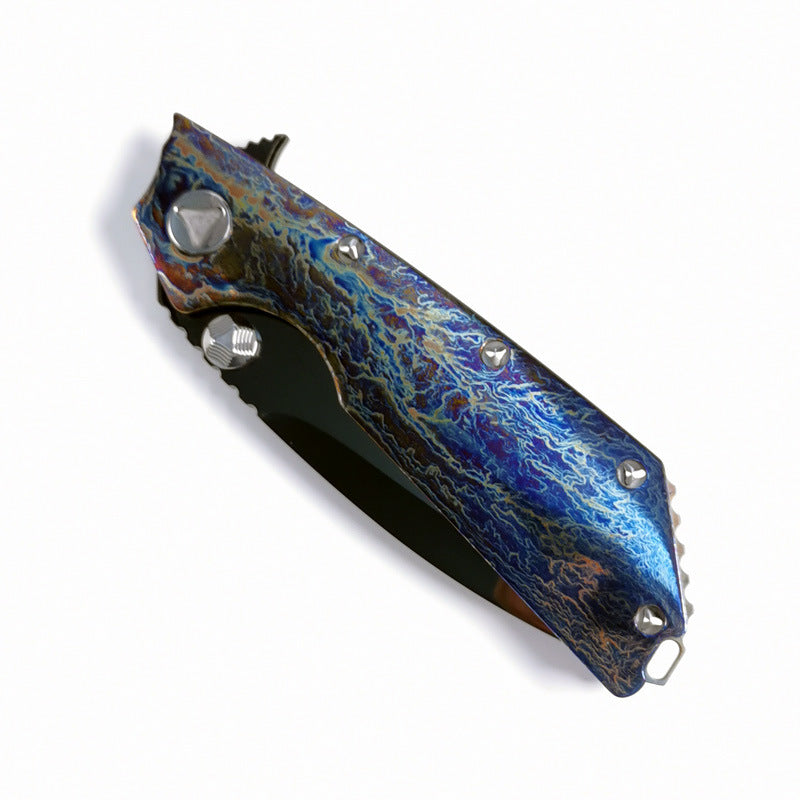 Masalong MH250 High hardness M390 outdoor folding knife, portable camping knife, DLC titanium burning process