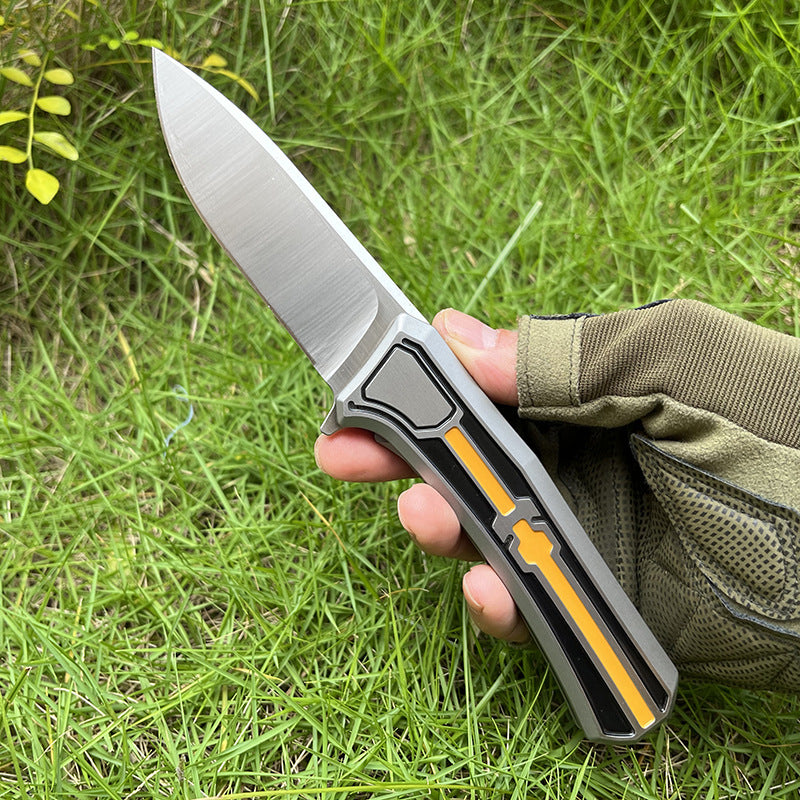 MASALONG VG10 Folding Outdoor EDC Knife - TC4 Titanium Handle Utility Tool KNI-FD-037