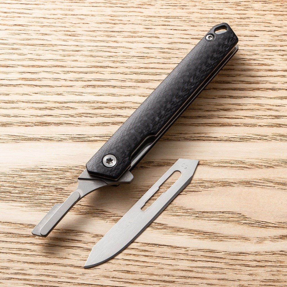 MASALONG Replaceable Blade Folding Utility Knife - 440C Stainless Steel EDC