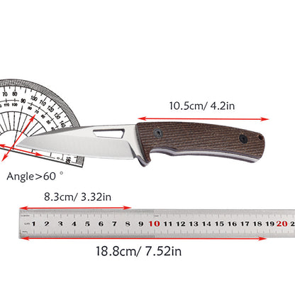 MASALONG DC53 Fixed Blade Outdoor Survival Knife - Linen Handle EDC Tool KNI-FD-042