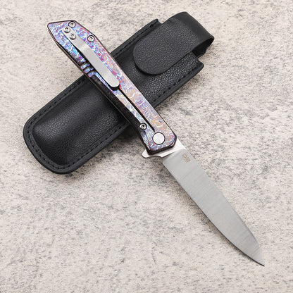 MASALONG D2 Blade Titanium Handle Mini Folding Knife - EDC Utility Tool