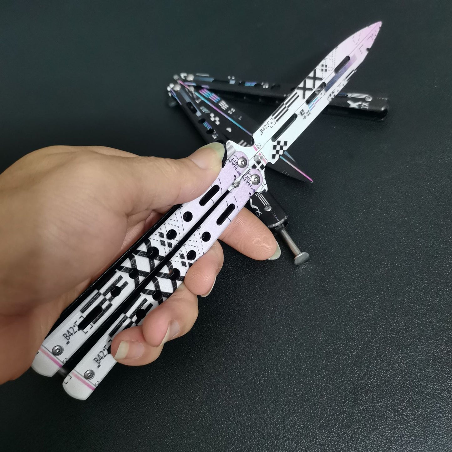 MASALONG Stainless Steel Butterfly Trainer - Smooth EDC Practice Tool MA-TJD-Balis-6