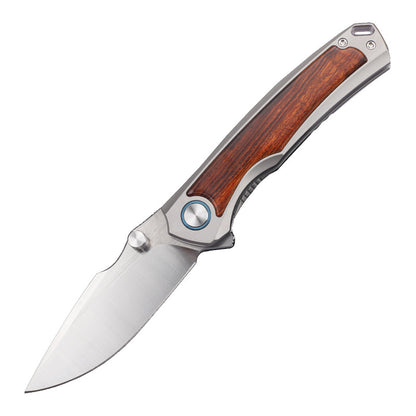 MASALONG VG10 Folding Pocket Knife - Titanium & Ironwood EDC Utility KNI-FD-018