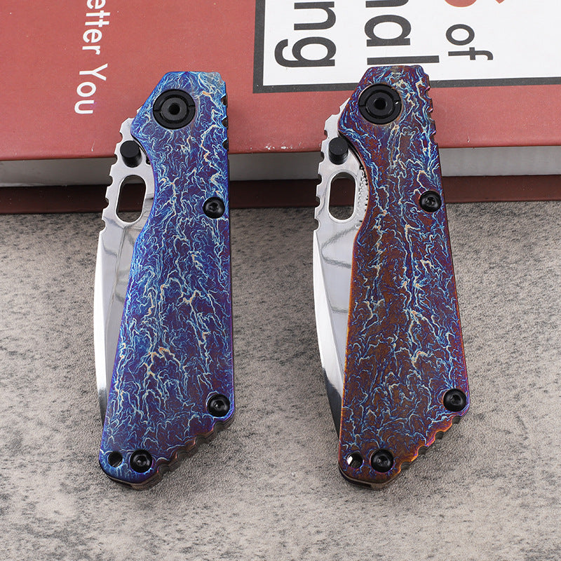 MASALONG 210mm Folding Pocket Knife - Outdoor Camping EDC Utility Tool TC4 Titanium Alloy Handle