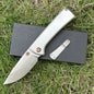 MASALONG 2026 D2 Steel Titanium Handle EDC Folding Utility Tool - Sandblasted KNI-FD-011