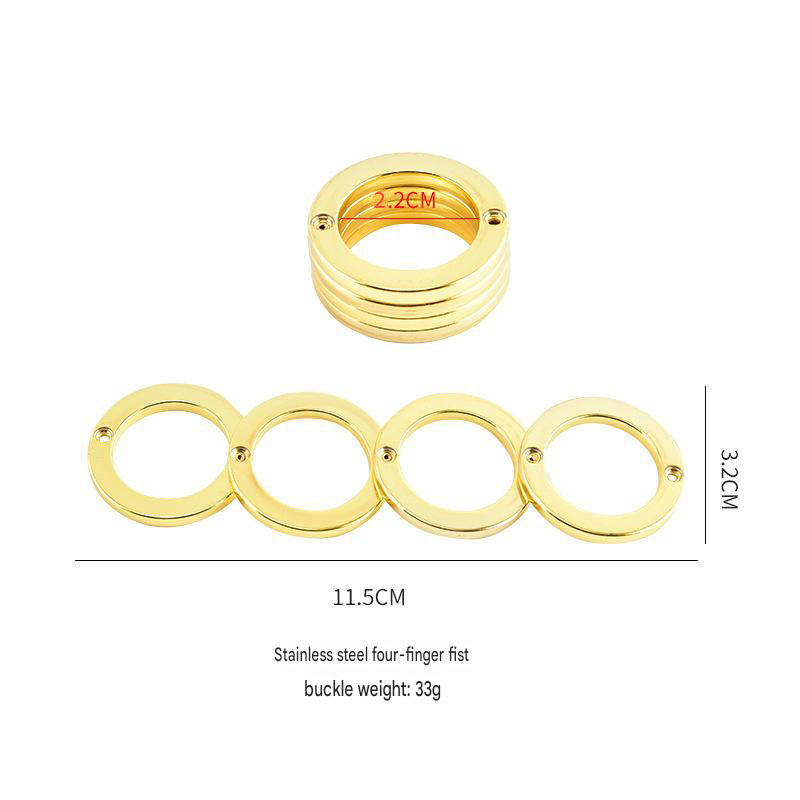 MASALONG 4-Ring Novelty ring accessory, transformable outdoor ring, EDC self-defense tool, emergency window breaker, anti-assault device.
