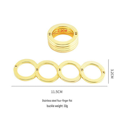 MASALONG 4-Ring Novelty ring accessory, transformable outdoor ring, EDC self-defense tool, emergency window breaker, anti-assault device.