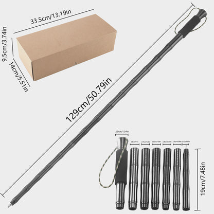 Aluminum alloy hiking stick, walking stick, outdoor hiking, folding, multifunctional, stretchable, lightweight stick Walking & Trekking Sticks