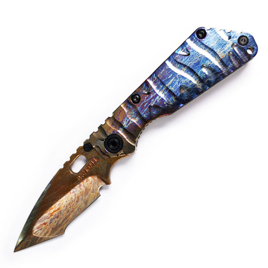 Masalong MH261 Vanguard Storm Pattern M390 Powder Steel Outdoor Portable Small Folding Knife High end Collection