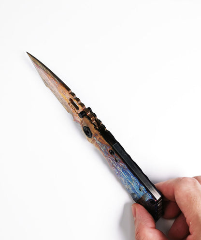 Masalong MH261 Vanguard Storm Pattern M390 Powder Steel Outdoor Portable Small Folding Knife High end Collection