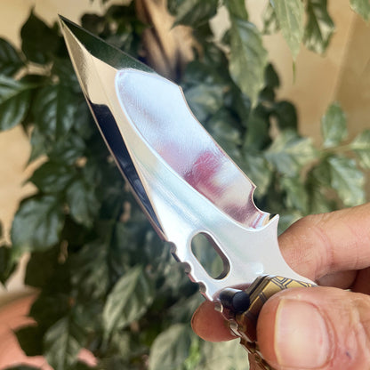 MASALONG D2 Steel Snake Pattern Folding Knife - Titanium EDC Utility