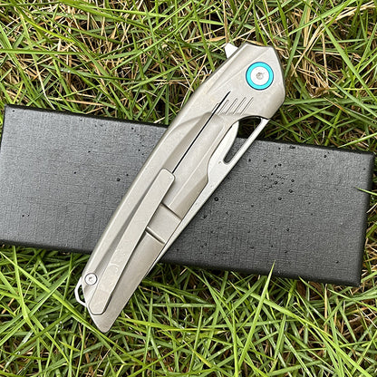 MASALONG D2 Steel Bearing EDC Folding Knife - Titanium Handle Outdoor Utility KNI-FD-010