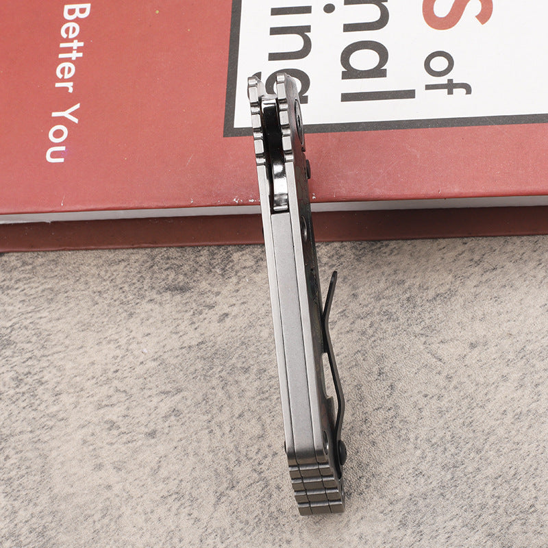 MASALONG D2 Steel Folding EDC Utility Knife - Titanium Handle Outdoor Tool Kni-fd-019