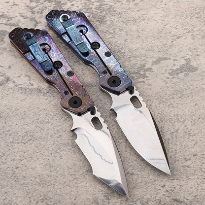 MASALONG 210mm Folding Pocket Knife - Outdoor Camping EDC Utility Tool TC4 Titanium Alloy Handle