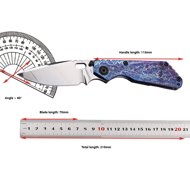 MASALONG 210mm Folding Pocket Knife - Outdoor Camping EDC Utility Tool TC4 Titanium Alloy Handle