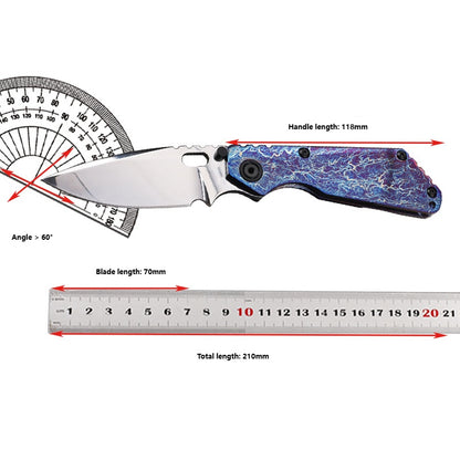 MASALONG 210mm Folding Pocket Knife - Outdoor Camping EDC Utility Tool TC4 Titanium Alloy Handle