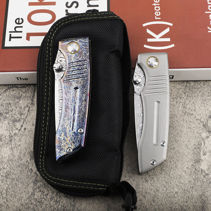 MASALONG VG10 Damascus Steel Blade Titanium Tc4 handle EDC Folding Knife - Outdoor Utility KNI-FD-033