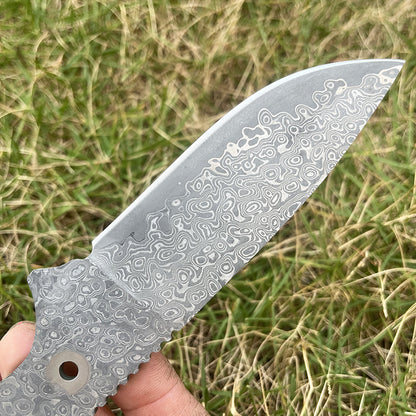 MASALONG DIY Damascus Steel Blade Blank - Semi-Finished Knife Making Project KNI-FD-014
