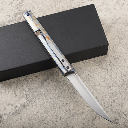 MASALONG Colorful Lightning Titanium EDC Folding Pen Knife - Outdoor Utility