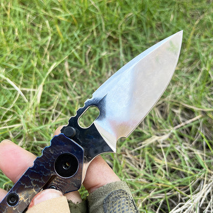MASALONG 210mm Folding Pocket Knife - Outdoor Camping EDC Utility Tool TC4 Titanium Alloy Handle
