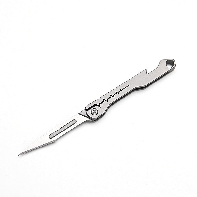 MASALONG Titanium EDC Folding Utility Knife - Quick Change Blade & Bottle Opener