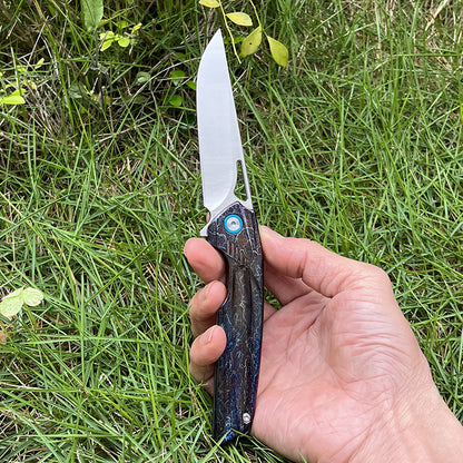 MASALONG D2 Steel Folding Utility Knife - Titanium Handle EDC Blade KNI-FD-009