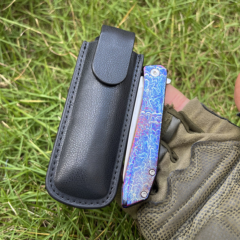 MASALONG D2 Blade Titanium Handle Mini Folding Knife - EDC Utility Tool