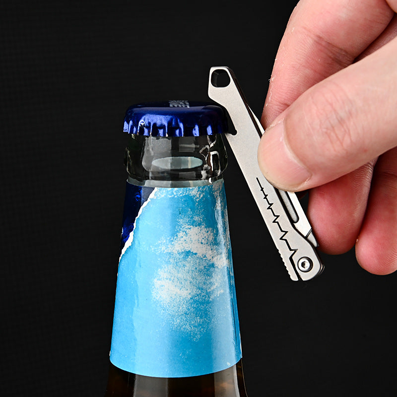 MASALONG Titanium EDC Folding Utility Knife - Quick Change Blade & Bottle Opener