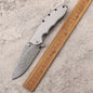 MASALONG Damascus Steel Folding Outdoor Utility Knife - TC4 Titanium Handle EDC KNI-FD-008