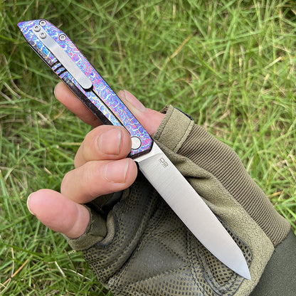 MASALONG D2 Blade Titanium Handle Mini Folding Knife - EDC Utility Tool