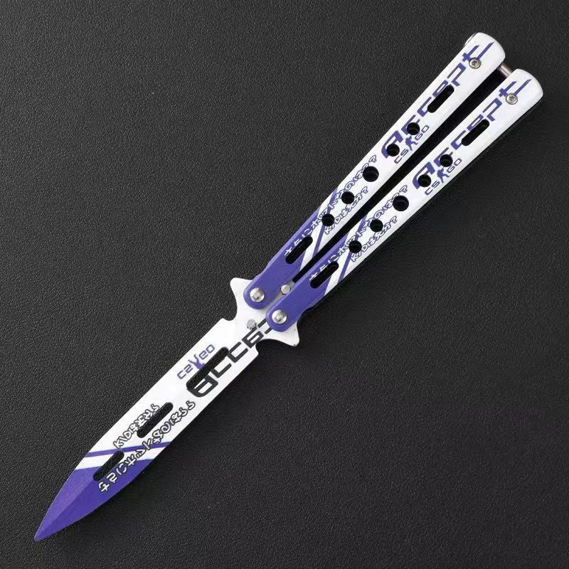 MASALONG Stainless Steel Butterfly Trainer - Smooth EDC Practice Tool MA-TJD-Balis-6