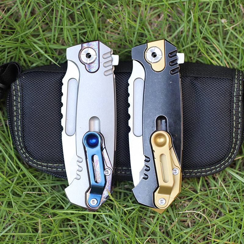 MASALONG Titanium 10Cr15CoMoV Folding Knife - EDC Camping Utility KNI-FD-001