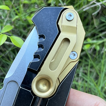 MASALONG Titanium 10Cr15CoMoV Folding Knife - EDC Camping Utility KNI-FD-001