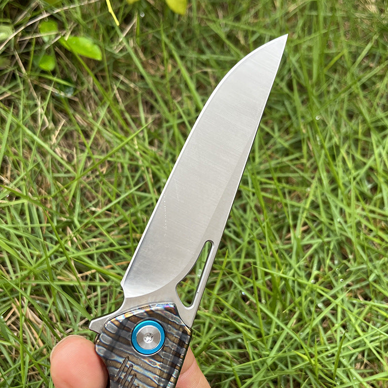 MASALONG D2 Steel Folding Utility Knife - Titanium Handle EDC Blade KNI-FD-009