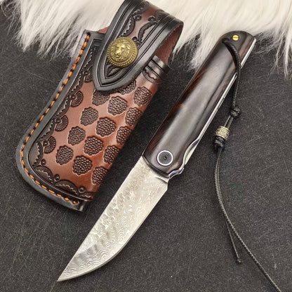 MASALONG Damascus VG10 Folding Knife - EDC Outdoor Utility & Camping