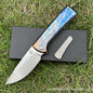 MASALONG D2 Steel Folding Knife - Titanium Handle EDC Outdoor Utility KNI-FD-012