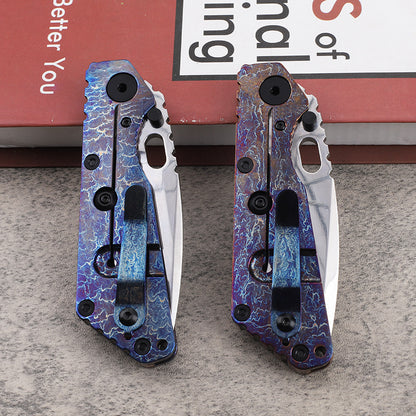 MASALONG 210mm Folding Pocket Knife - Outdoor Camping EDC Utility Tool TC4 Titanium Alloy Handle